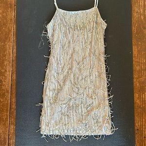 Champagne tassel semi formal size s dress